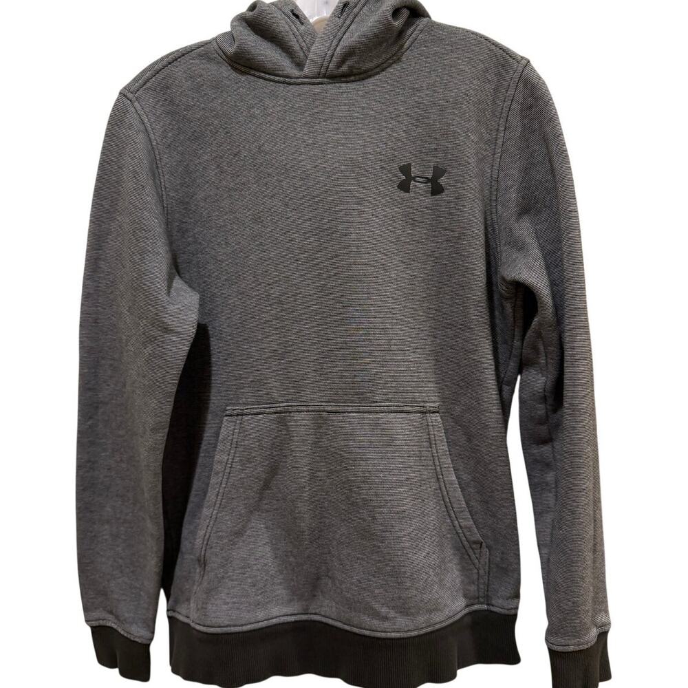 Under Armour Youth‎ Small ColdGear Hoodie Gray Fitted Athletic